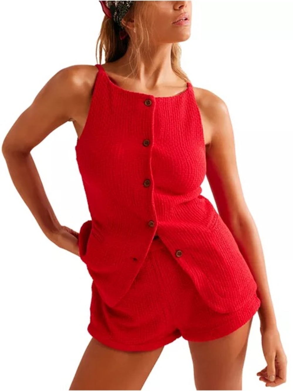 Free People Free-est Red Coastal Classy Set